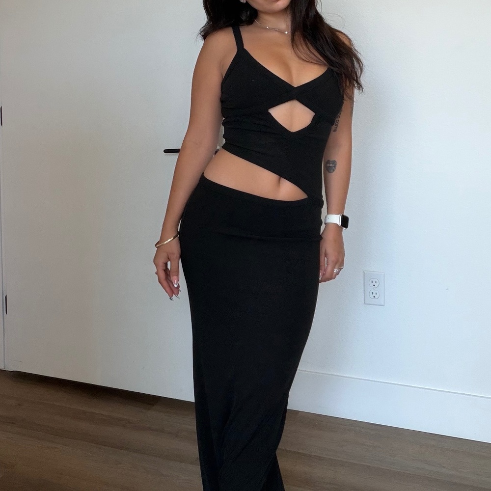 Peppermayo Jocelyn Maxi Dress Black XS Cut Out